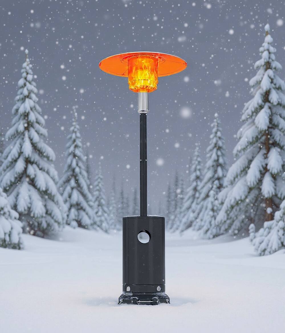 Front. GARVEE - 48,000 BTU Propane Patio Heater, with Table and Wheels.