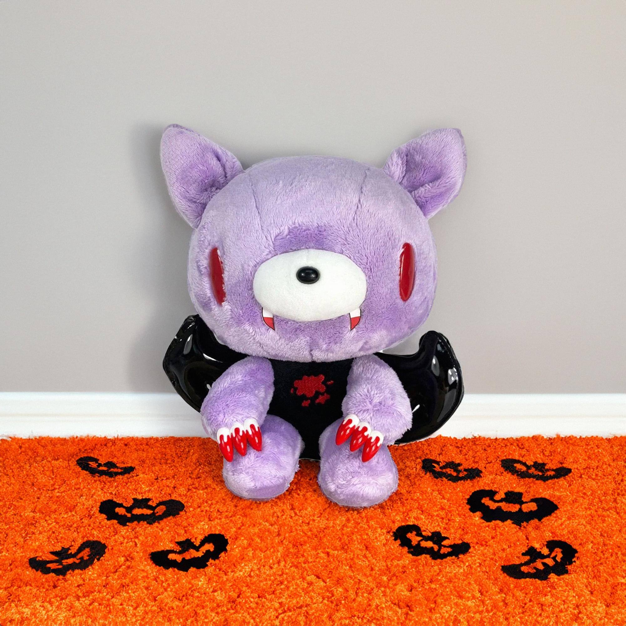 Alt View 2. Great Eastern - Gloomy Bear Purple Vampire 7 Inch Collector Plush - Purple.