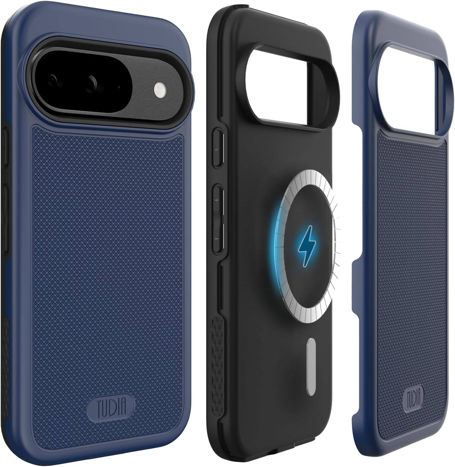Front. TUDIA - TUDIA MergeGrip for Google Pixel 9 Case/Pixel 9 Pro Case Magsafe Compatible Phone Case - Indigo Blue - Magnetic Indigo Blue.