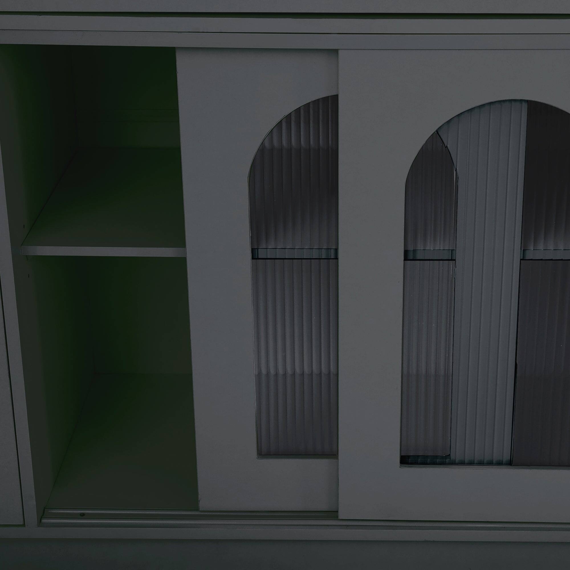 Alt View 5. Boyel Living - Spacious 63-Inch Kitchen Buffet with Hutch & Power Outlet, Large Storage Cabinet for Dining Room or Coffee Bar - Black.