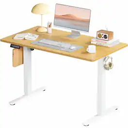 Lirago - 40 Inch Ergonomic Height Adjustable Game Computer Desk with T-Shaped Metal Bracket Modern Computer Workstations