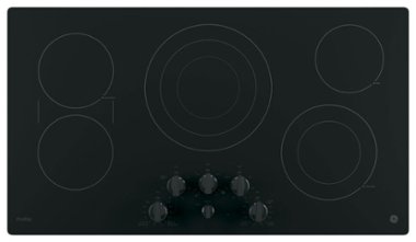 GE Profile - 36" Built-In Electric Cooktop - Black - Front_Zoom