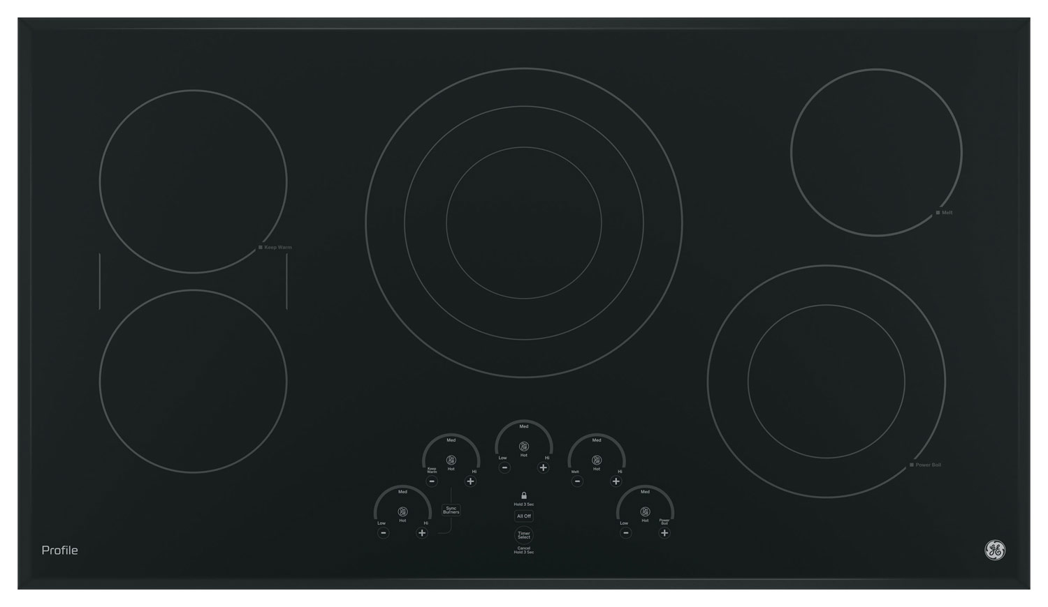 GE – Profile Series 36″ Built-In Electric Cooktop – Black