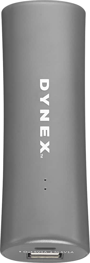 Front. Dynex™ - 2000 mAh Portable Charger - Gray.