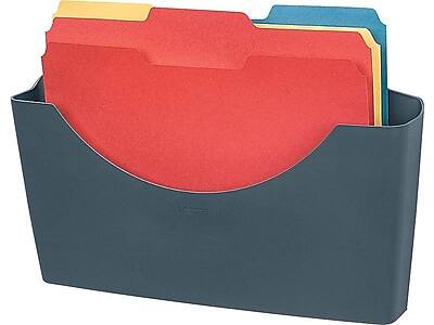 Alt View 2. Fellowes -  Partition Additions Plastic File Pocket, Dark Graphite  - Dark Graphite.