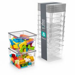 Sorbus - 8 Pack Medium Storage Containers with Lids - Clear
