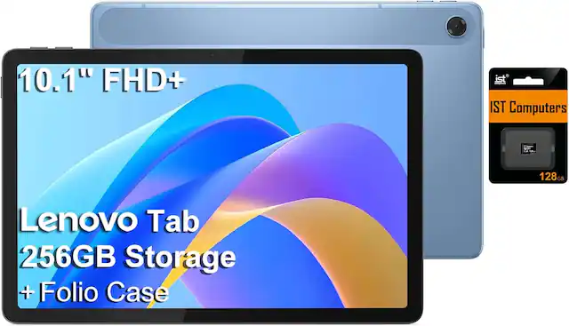 10.1" FHD+ Lenovo Tab 256GB Storage + Folio Case