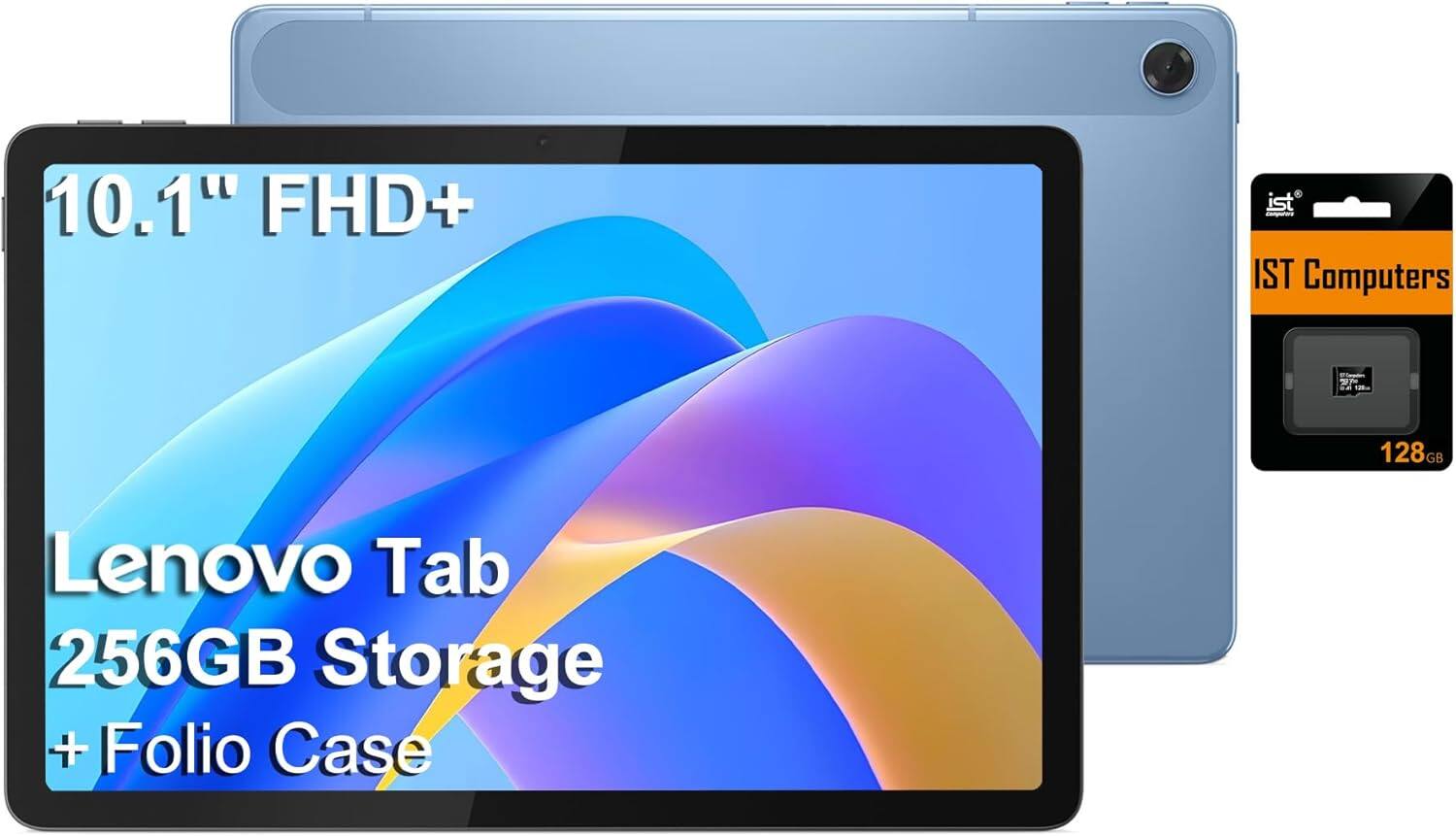 10.1" FHD+ Lenovo Tab 256GB Storage + Folio Case