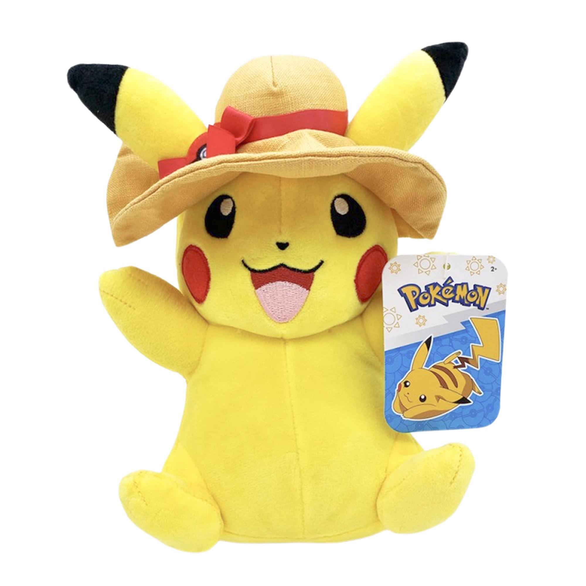 Jazwares Pokemon Pikachu with Sun Hat 8 Inch Plush Multi Colored