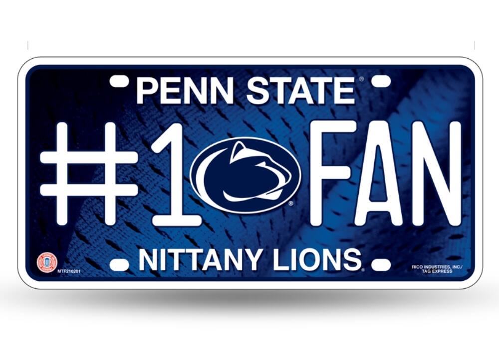 Penn State Nittany Lions #1 Fan Metal License Plate Auto Tag