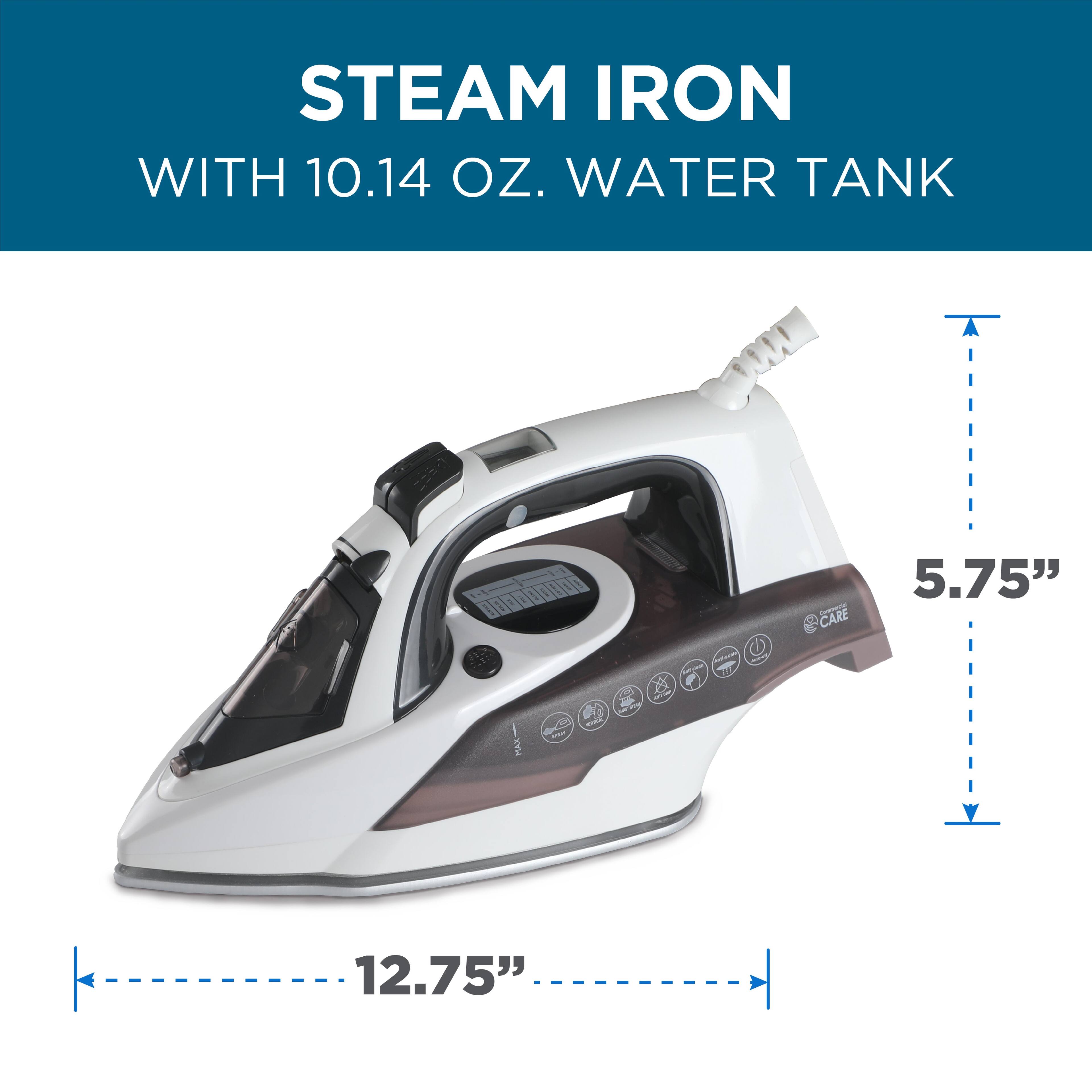 STEAM IRON WITH 10.14 OZ. WATER TANK / 5.75" / 12.75"