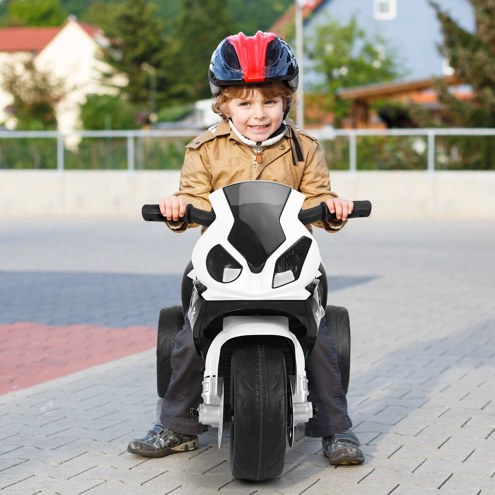 Left. SKONYON - 6V Kids 3 Wheels Riding BMW Licensed Electric Motorcycle.