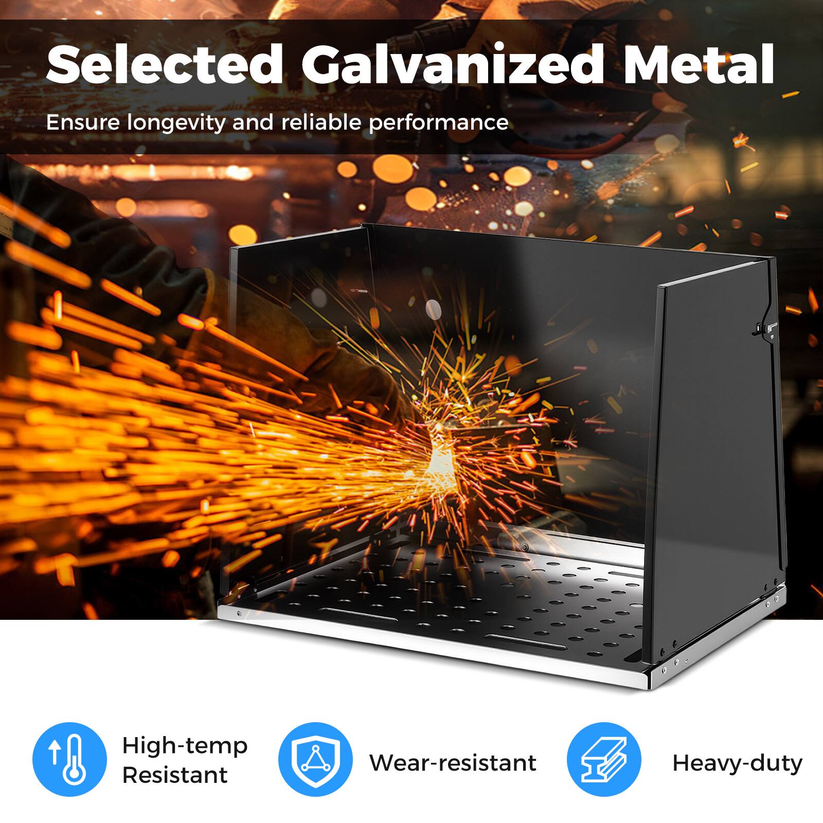 Selected Galvanized Metal  
Ensure longevity and reliable performance  

- High-temp Resistant  
- Wear-resistant  
- Heavy-duty
