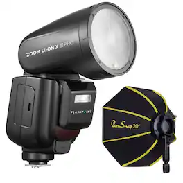 Flashpoint - Zoom Li-on X PRO R2 TTL On-Camera Round Flash Speedlight For Sony (Godox V1 Pro) with Glow PS-B20K ParaSnap