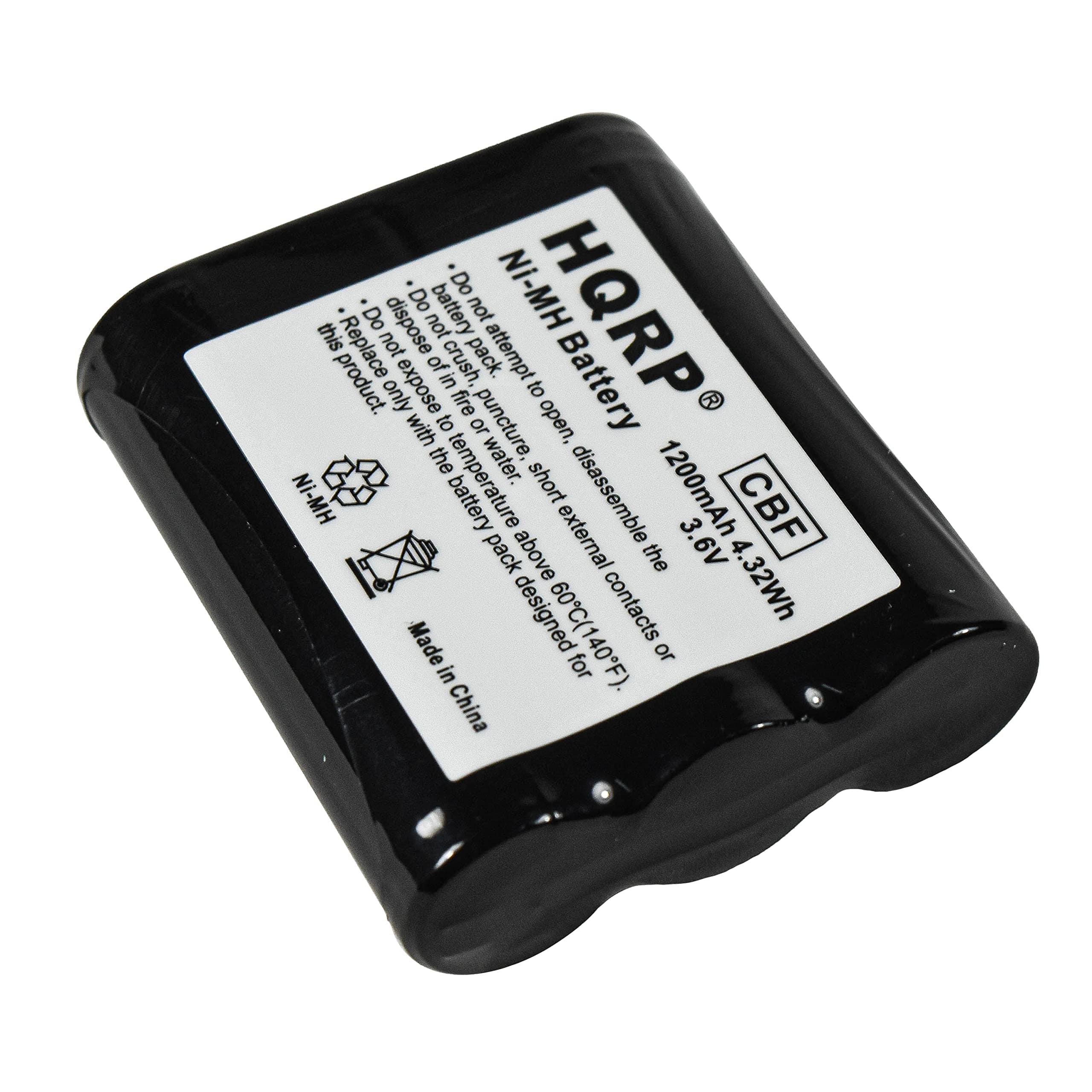 HQRP - Cordless Phone Battery 3.6 V 1200 mAh for Panasonic HHR-P402 P-P511 N4HKGMA00001 Replacement