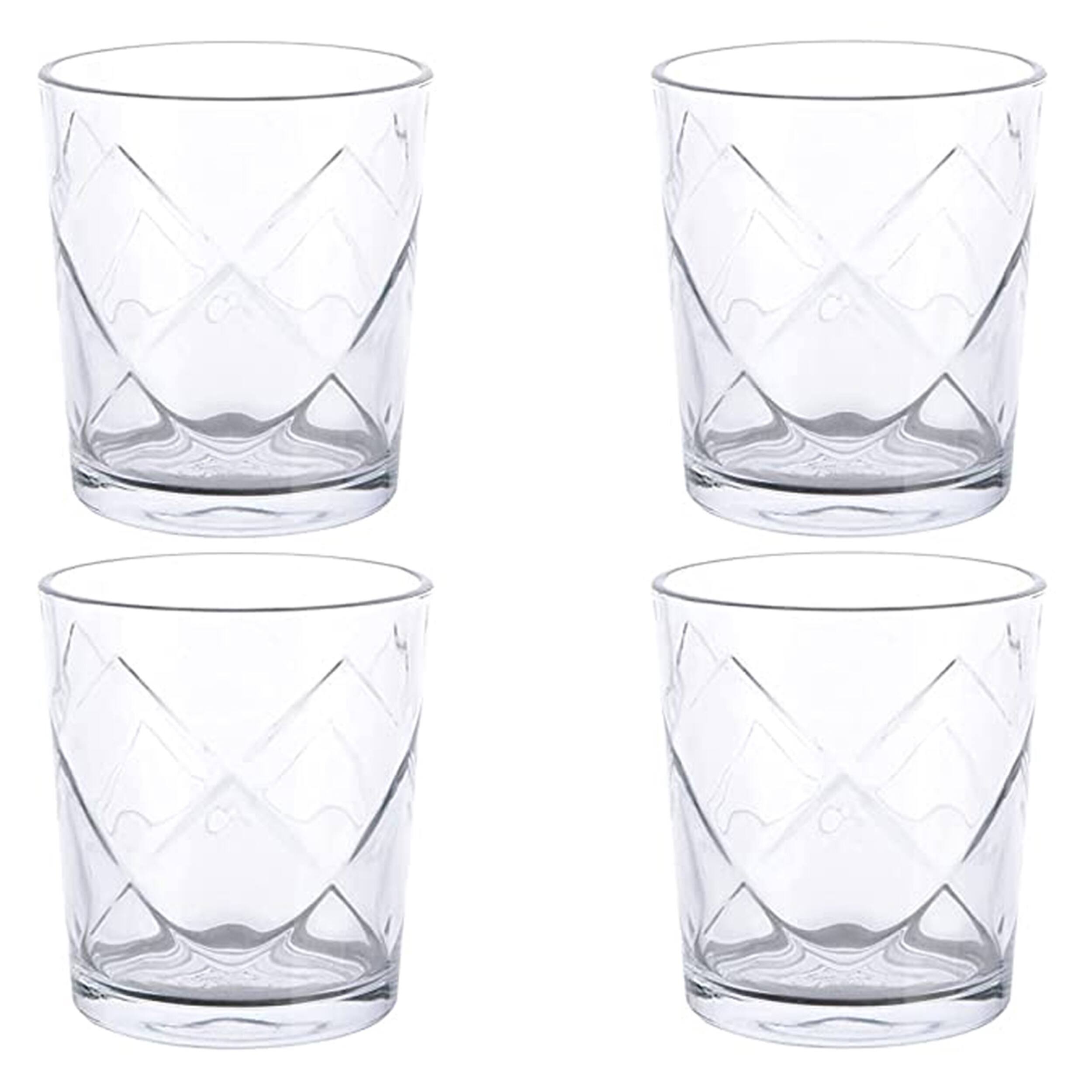Alt View 1. Gibson - Gibson Home Lattice 4 Piece 13.5 Ounce Double Old Fashioned Glass Set - Clear.