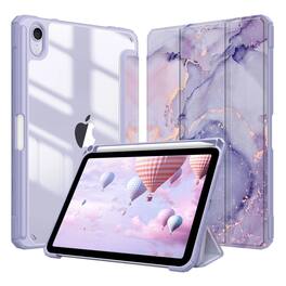 Kitcheniva - Clear Back Shell Slim Case For iPad Mini 7 A17 Pro 2024/iPad Mini 6 - Lilac Marble