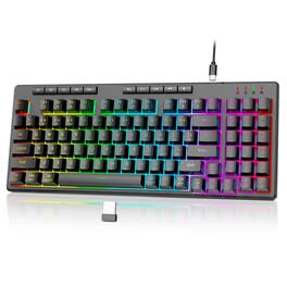 Empire DigiLabs - K517 Pro Wireless Gaming Rgb Backlit Tri mode Bt Mechanical Feel Computer With Macro Number Pad For Win mac - Keyboard