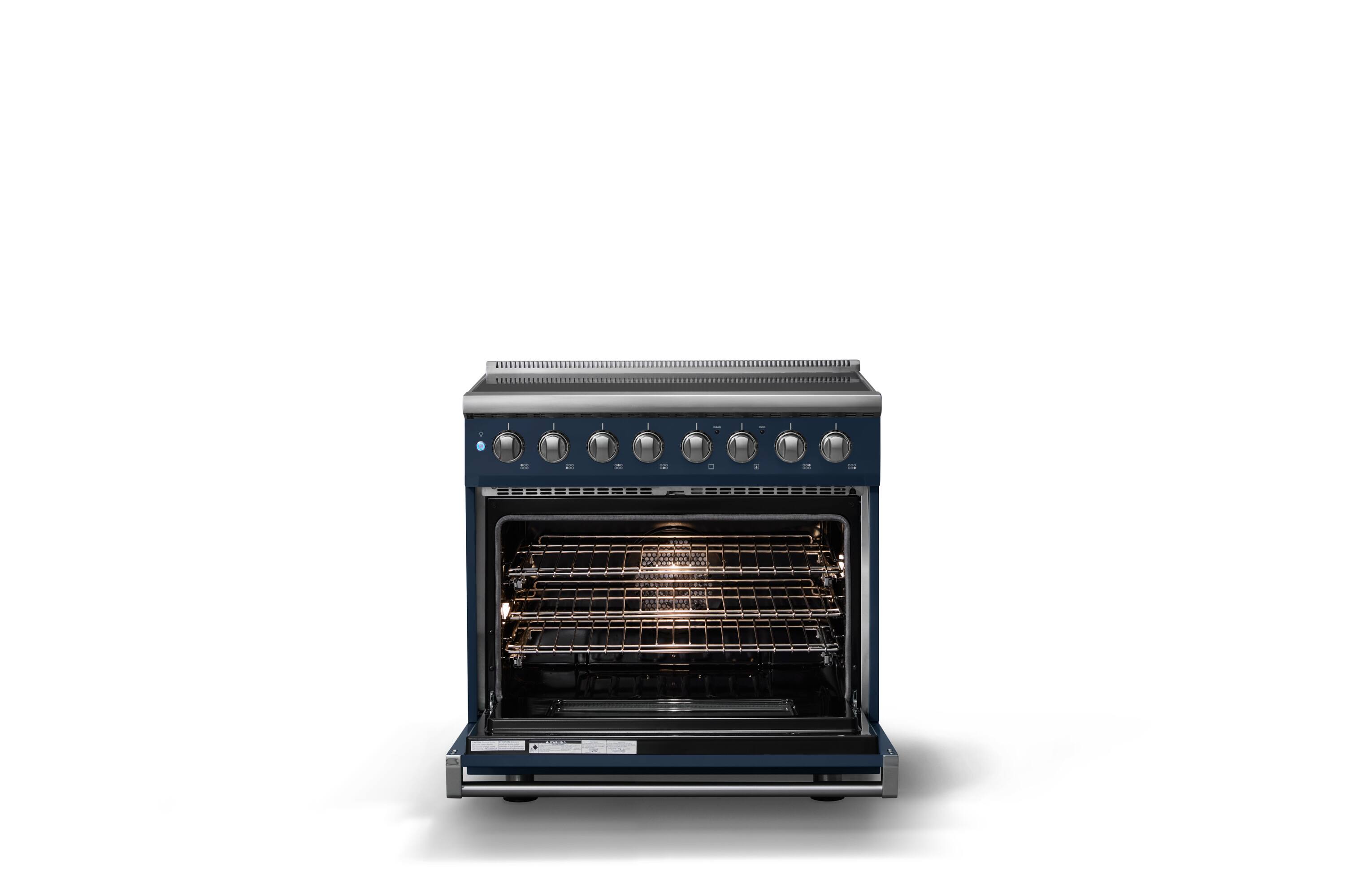 Alt View 2. Viking - 36 in. Wide 6 Elements Pro 5 Series 5.6 Cu. Ft. Freestanding Induction Convection Range - Slate Blue - Slate Blue.