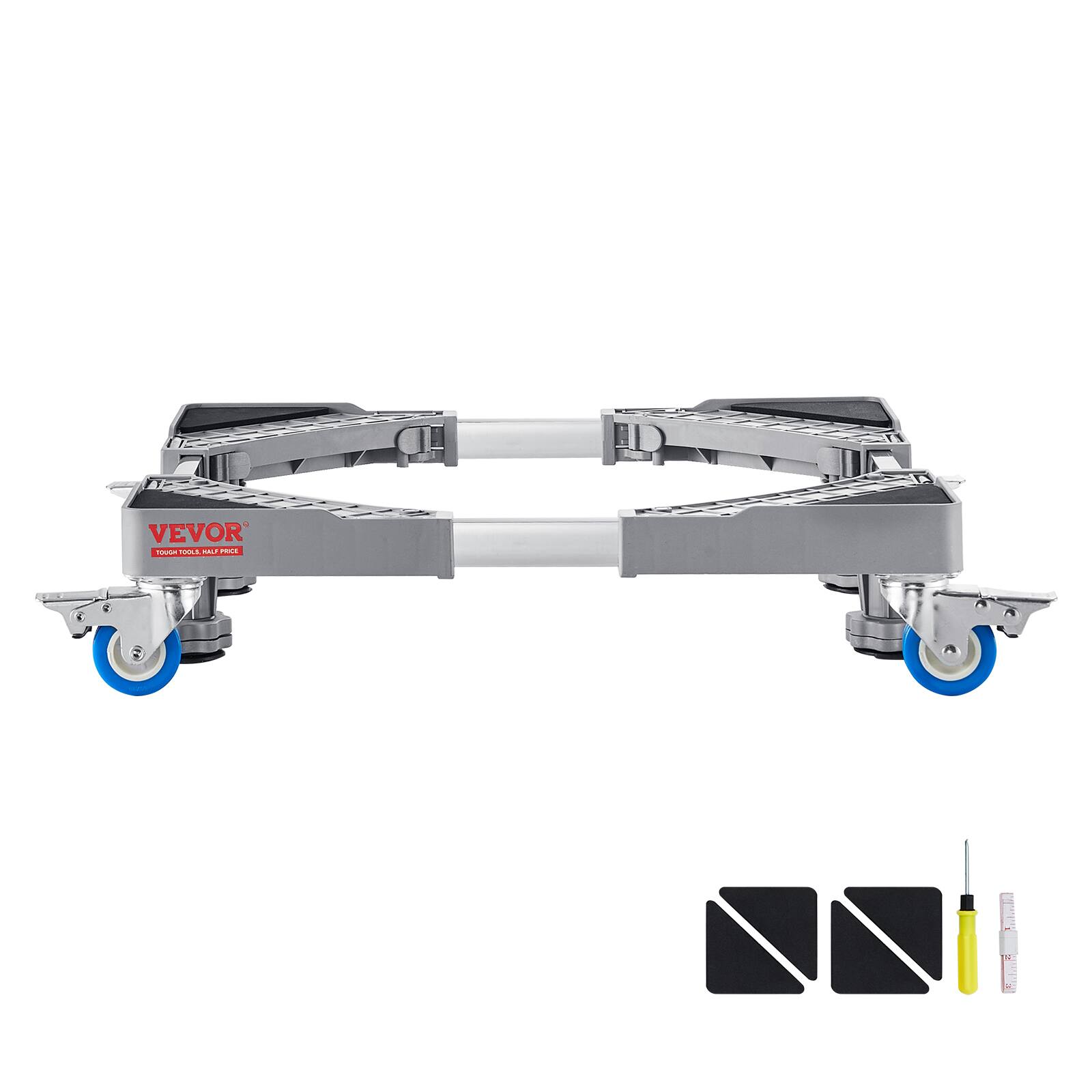 Alt View 5. VEVOR - Mini Fridge Stand, 400 lbs Load, 4 Strong Feet, 4 Locking Swivel Wheels, Washer and Dryer Pedestal,Multi-Functional Base - Gray.