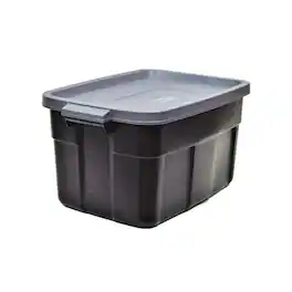 RubberMaid - Roughneck 31 Gallon Storage Container, Black/Cool Gray (3 Pack) - Black and Grey
