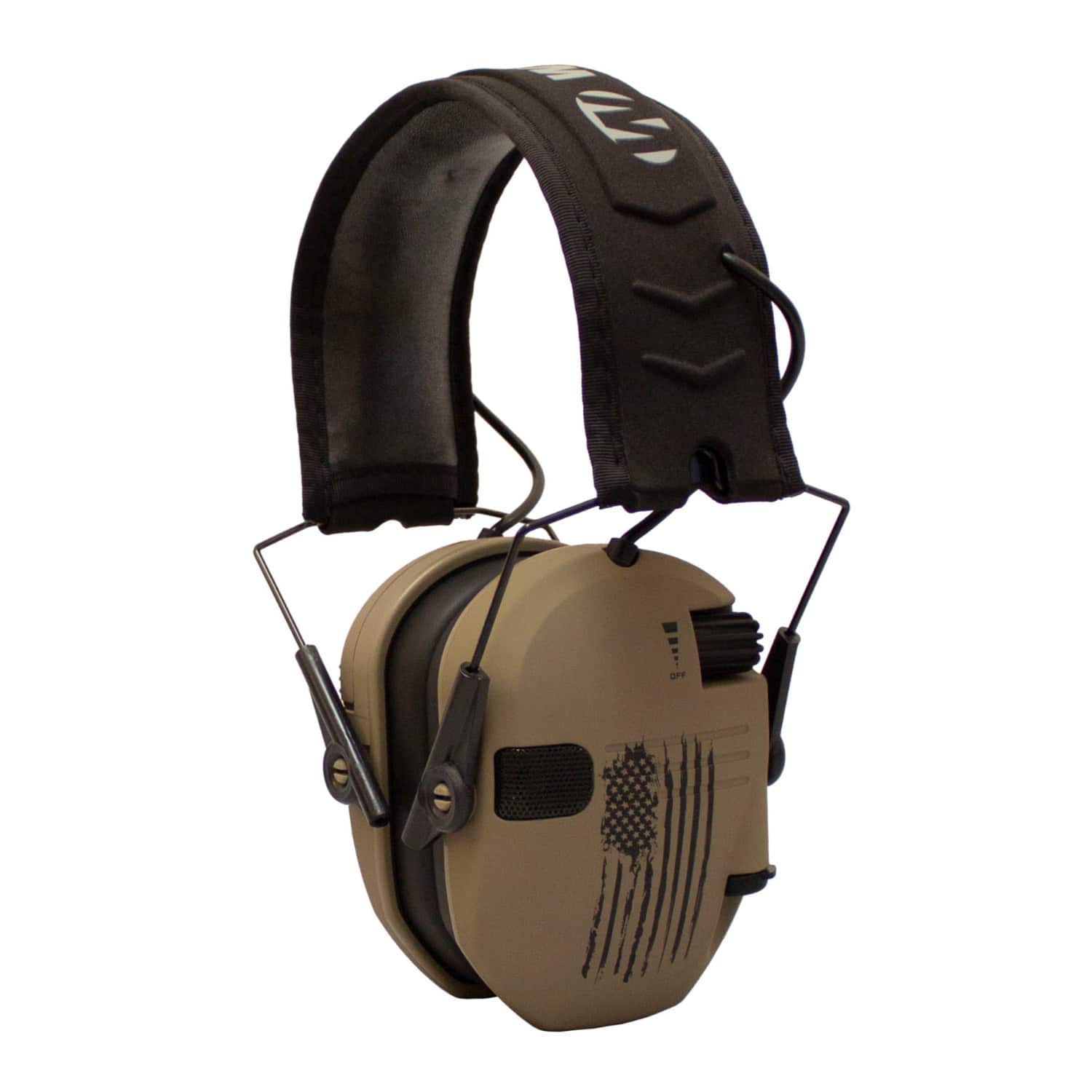 WAO - Walker's Razor Slim Electronic Shooting Hearing Protection Muff, Distressed Flag - Brown price history on PriceWatchPro