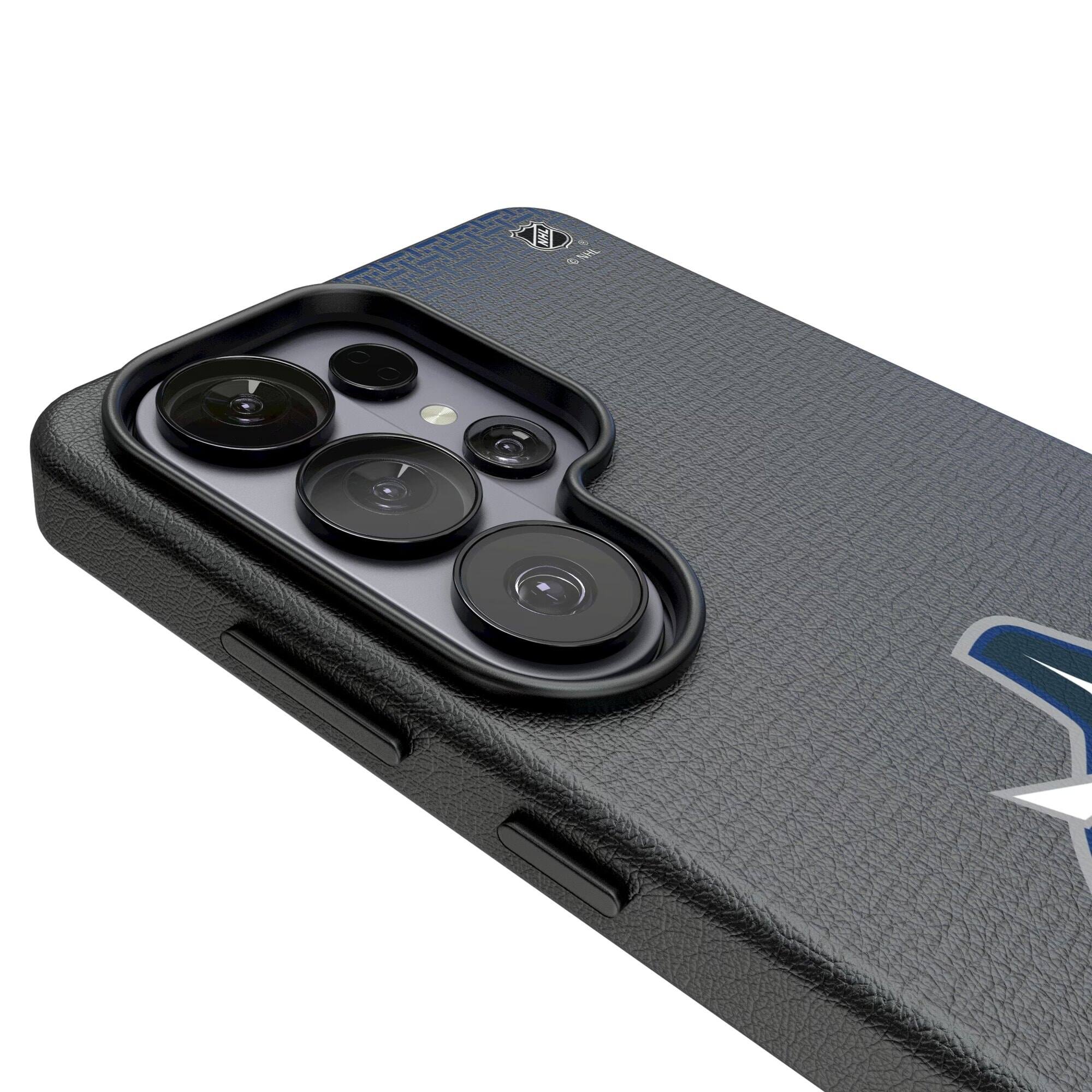 Alt View 2. Keyscaper - Vancouver Canucks Linen Galaxy Magnetic Bump Case - S24 - Black.