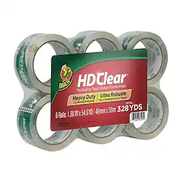 Duck - HD Heavy Duty Packing Tape, 1.88" x 54.6 yds., 6/Pack - Clear