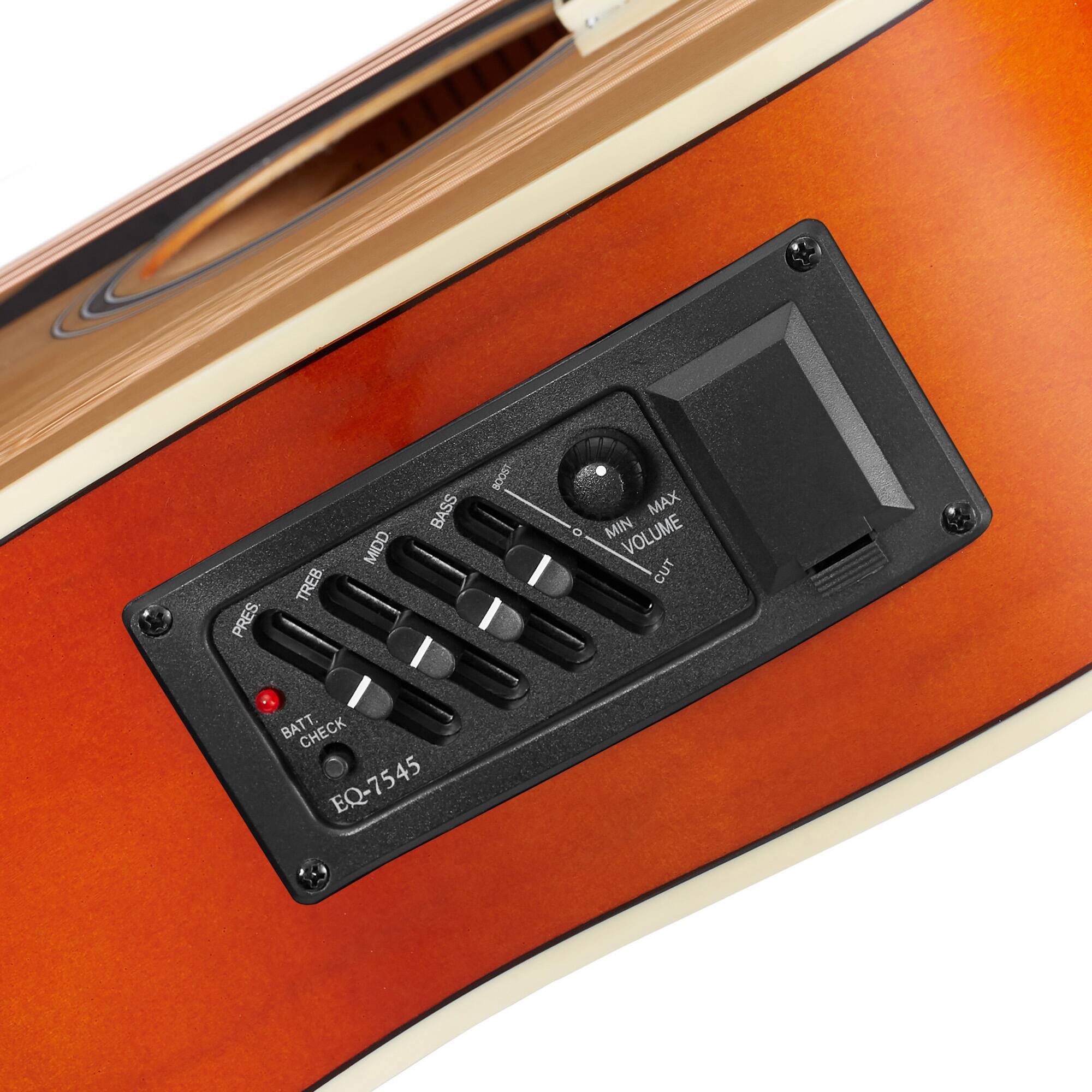 PRES TREB MIDD BASS r2oce O MAX MIN VOLUME CUT BATT CHECK EQ-7545