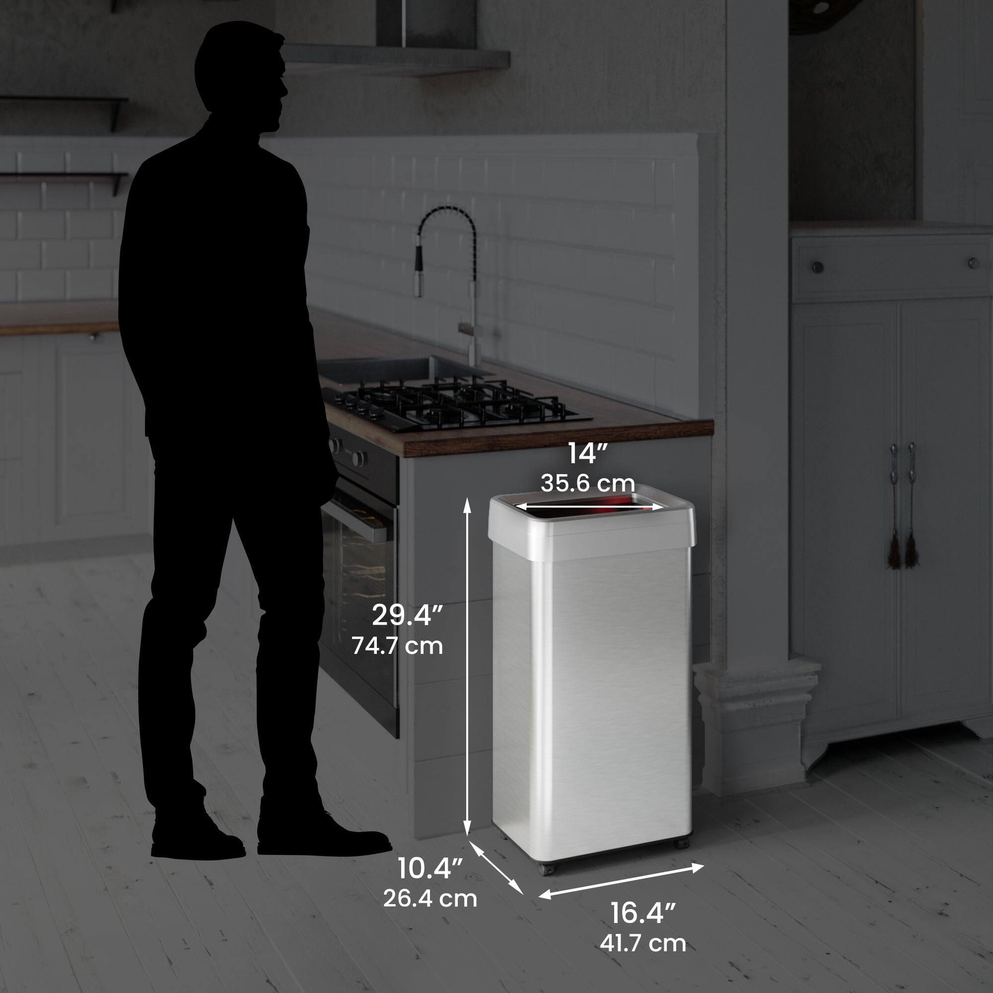 14" 35.6 cm  
29.4" 74.7 cm  
10.4" 26.4 cm  
16.4" 41.7 cm