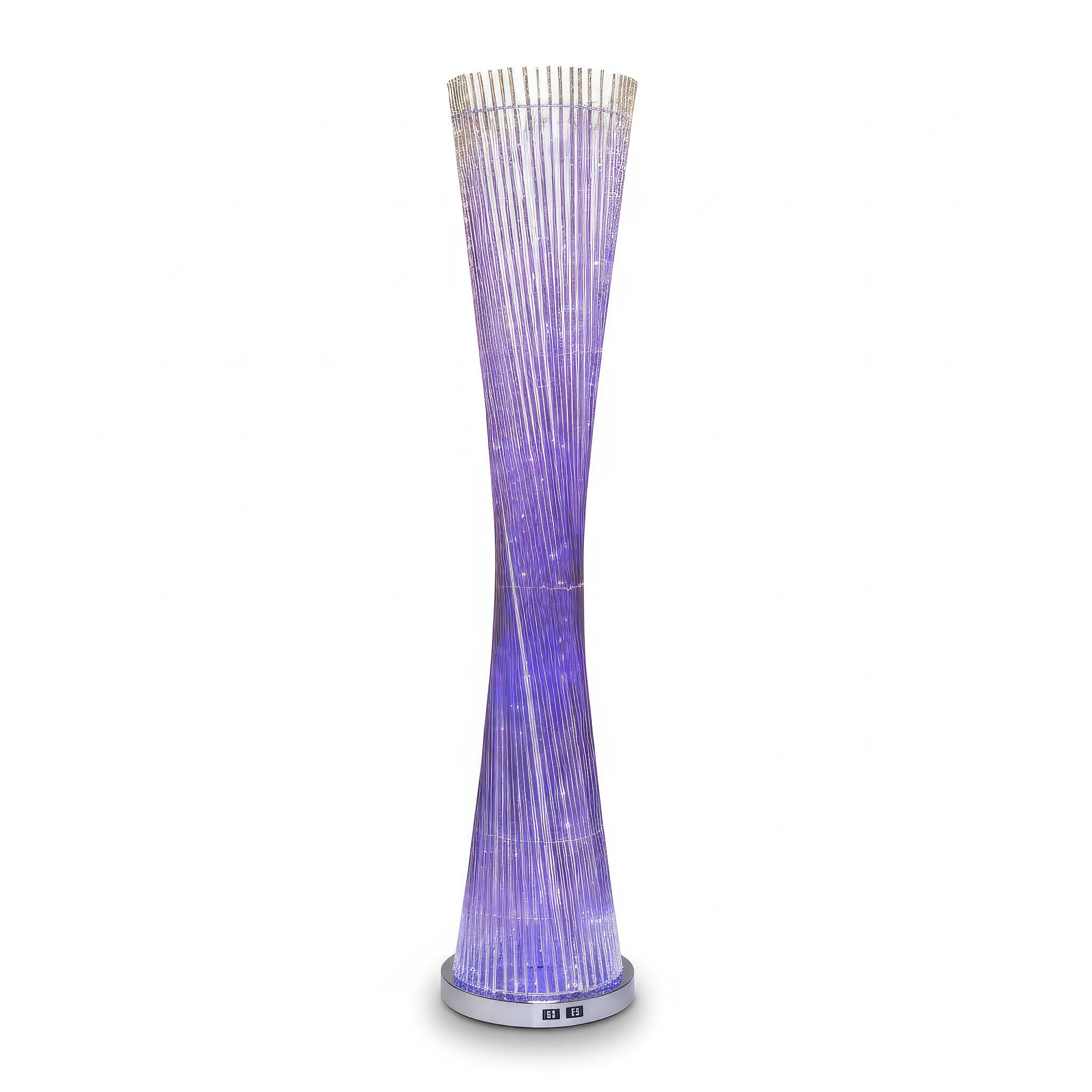 Angle. FC Design - 55"H Red & Gold Twisted Rod Vase with  LED Floor Lamp.