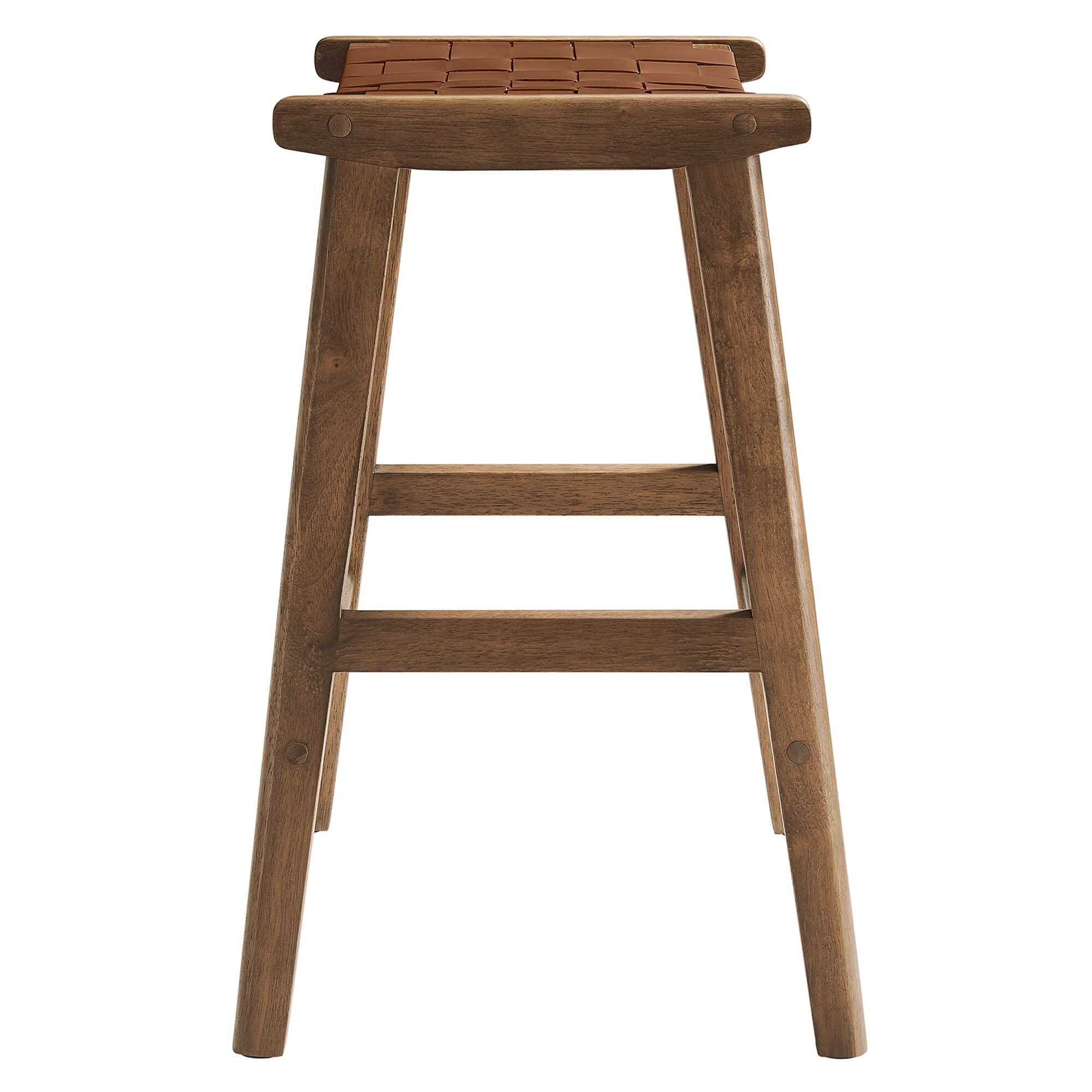 Alt View 1. Modway - Saoirse Faux Leather Wood Counter Stool Set of 2 by Modway - 0.