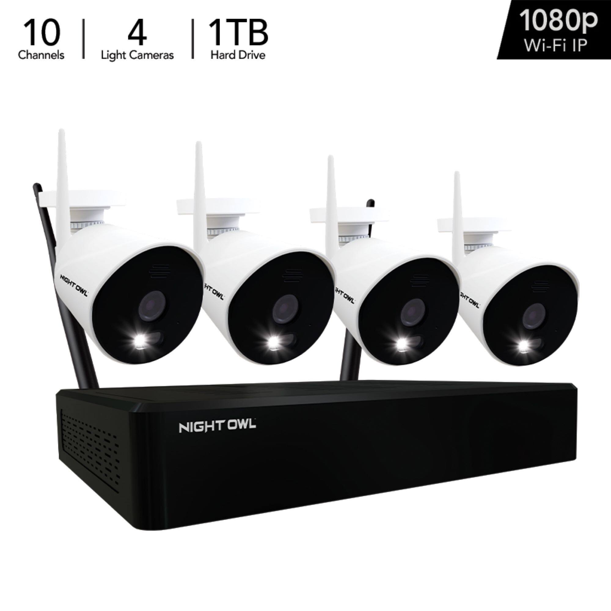 Alt View 11. Night Owl - 10 Channel Wi-Fi NVR with 4 Wi-Fi IP 1080p HD 2-Way Audio Cameras and 1TB Hard Drive - White/Black.