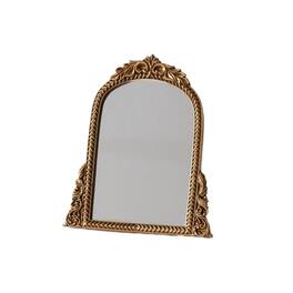 Pacoar Cade - Antique Mirror Vintage Arch Carved Frame Vanity Makeup Desk For Bedroom Living Room Or Table Decor - Default