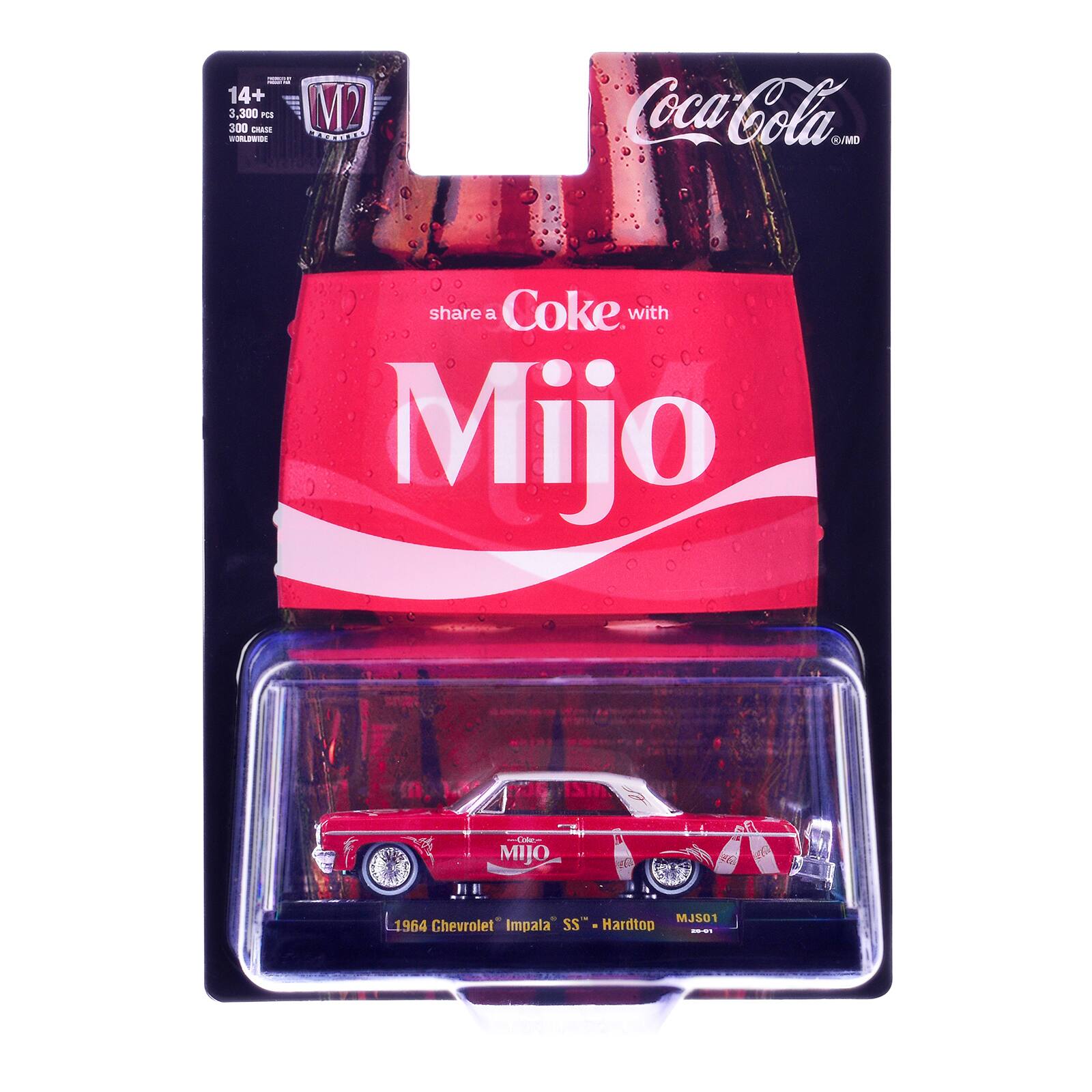 - 14+ 3,300 300 CHASE PCS M2 DWIDE MACHINERY
- Coca-Cola /MD
- share a Coke with Mijo
- Coke- MIJO
- !!!!
- MJS01 1964 Chevrolet Impala SS Hardtop ER-07