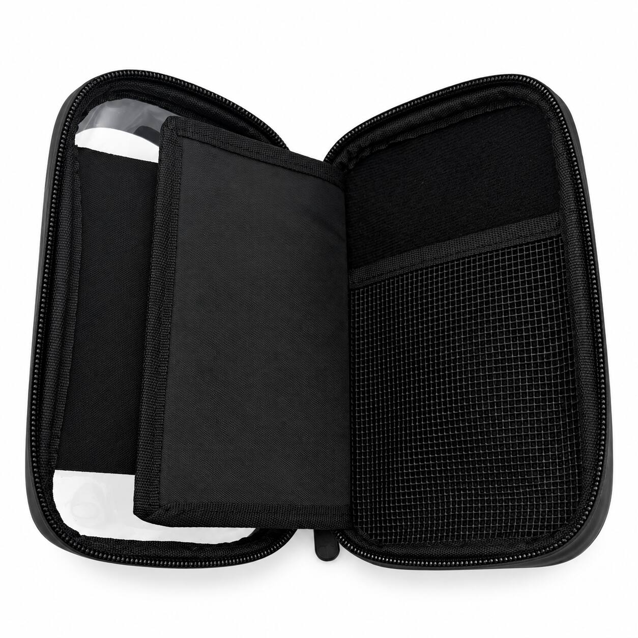 Angle. Hover Heart - Waterproof Bike Handlebar Phone Mount Bag with Touch Screen Phone Case, Card Slots Storage Pouch for Bicycle Motorcycle - Black.