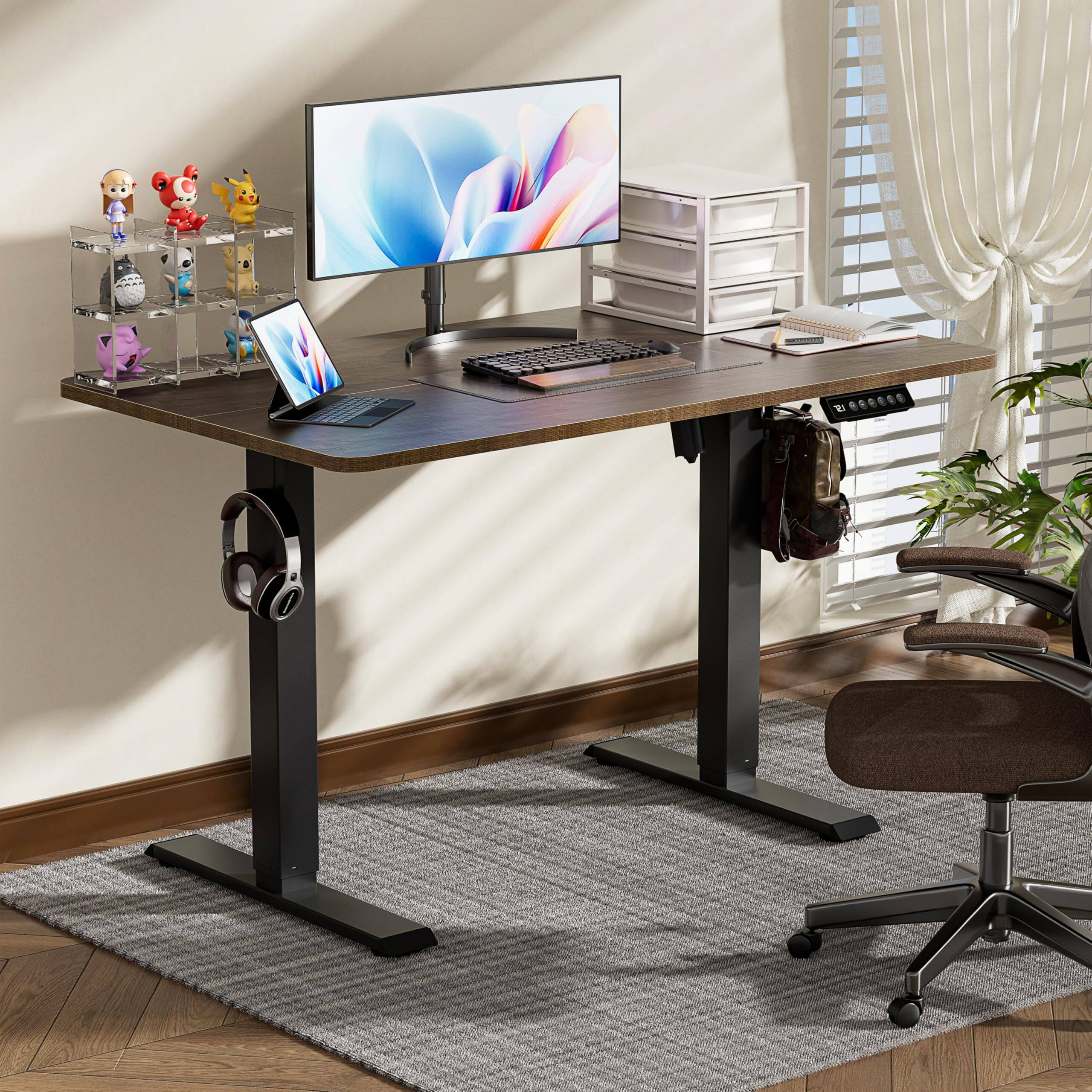 Alt View 1. Hirose Alice - BIZUM Electric Standing Desk with Memory Presets, Quiet Motor Height Adjustable Stand Up Desk for Home Offi... - White 55*24 Inch.