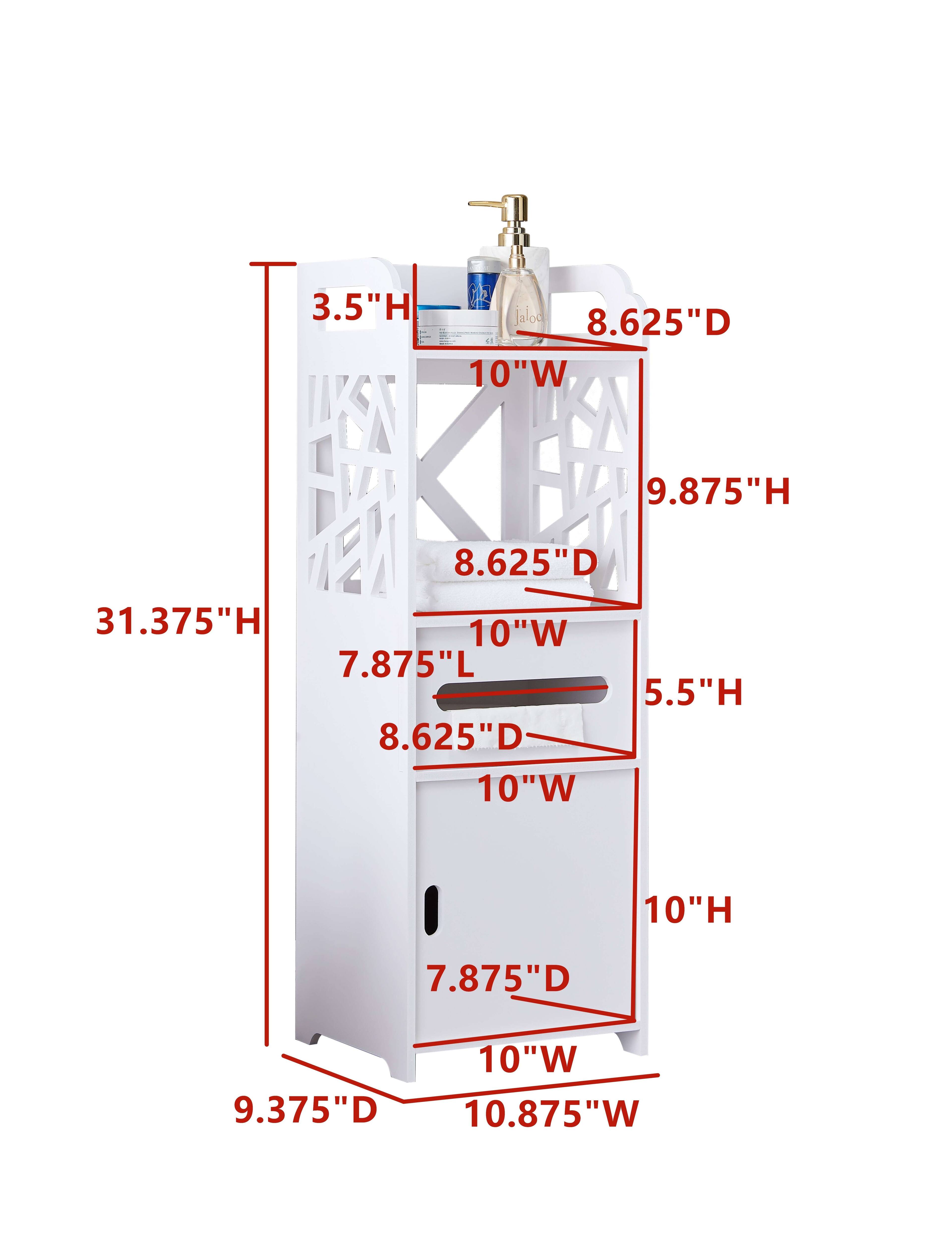 3.5"H  
8.625"D  
10"W  
9.875"H  
8.625"D  
31.375"H  
10"W  
7.875"L  
8.625"D  
10"W  
5.5"H  
10"H  
7.875"D  
9.375"D  
10"W  
10.875"W