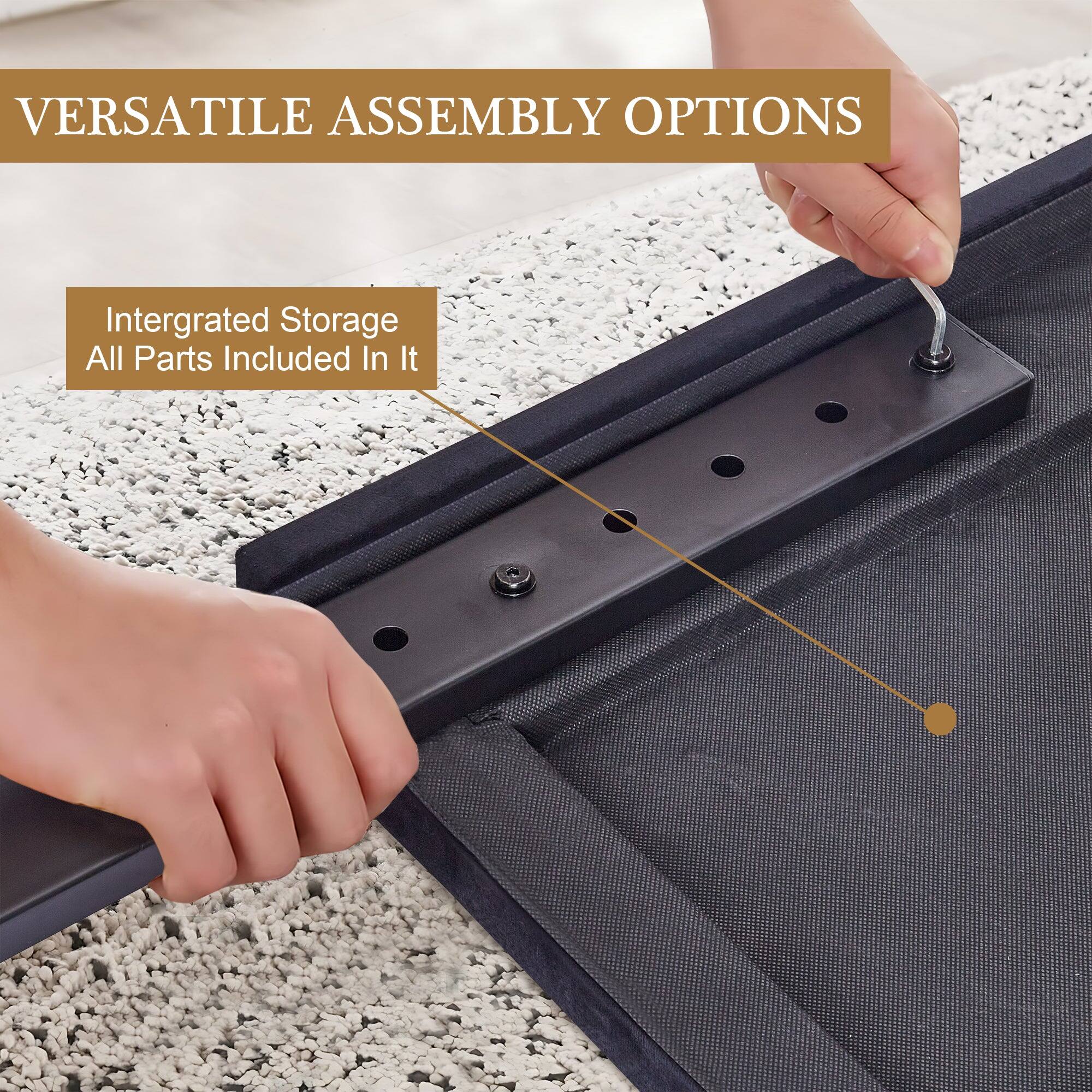 VERSATILE ASSEMBLY OPTIONS

Integrated Storage  
All Parts Included In It