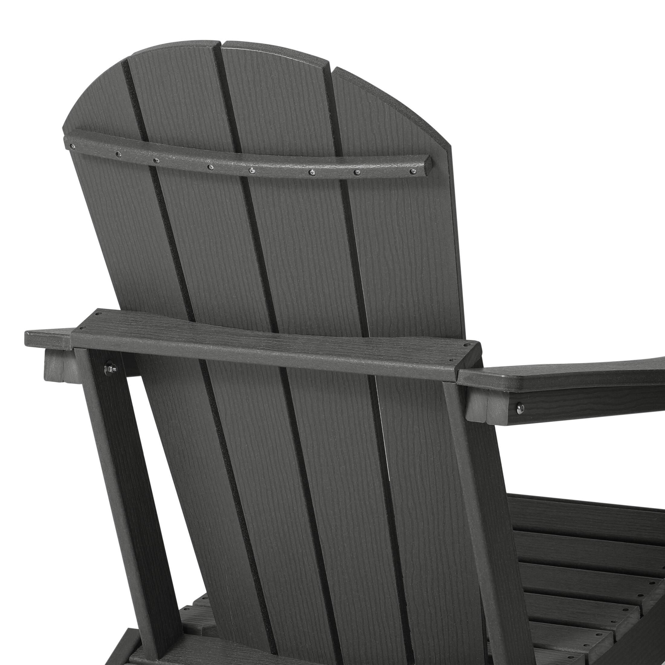 Alt View 3. WestinTrends - WestinTrends Nantucket Outdoor Patio HDPE Resin Adirondack Chair With Cup Holder and Phone Holder - Gray.