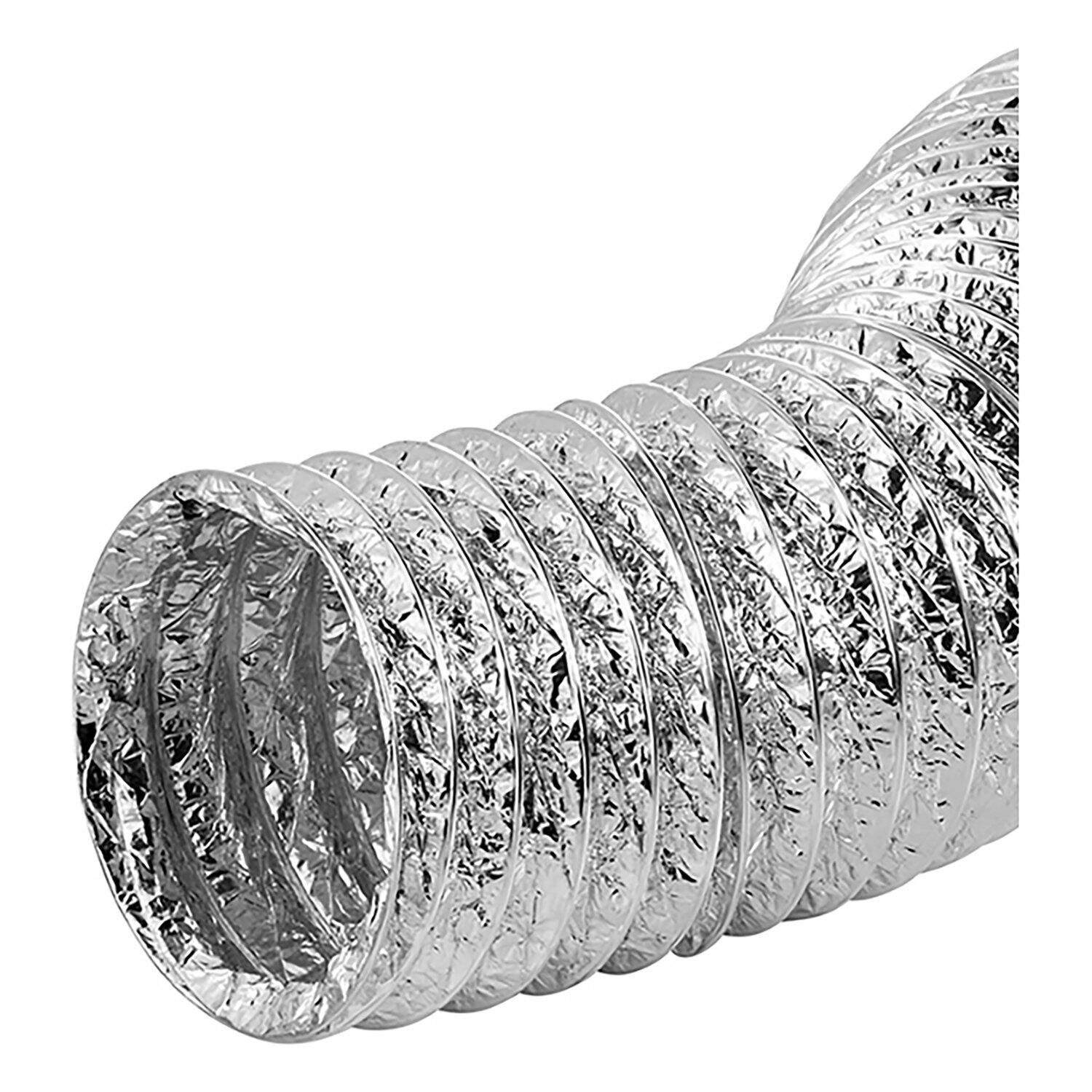 Angle. Lambro - 4" UL 2158A Clothes Dryer Foil Flex Transition Duct 50 ft.