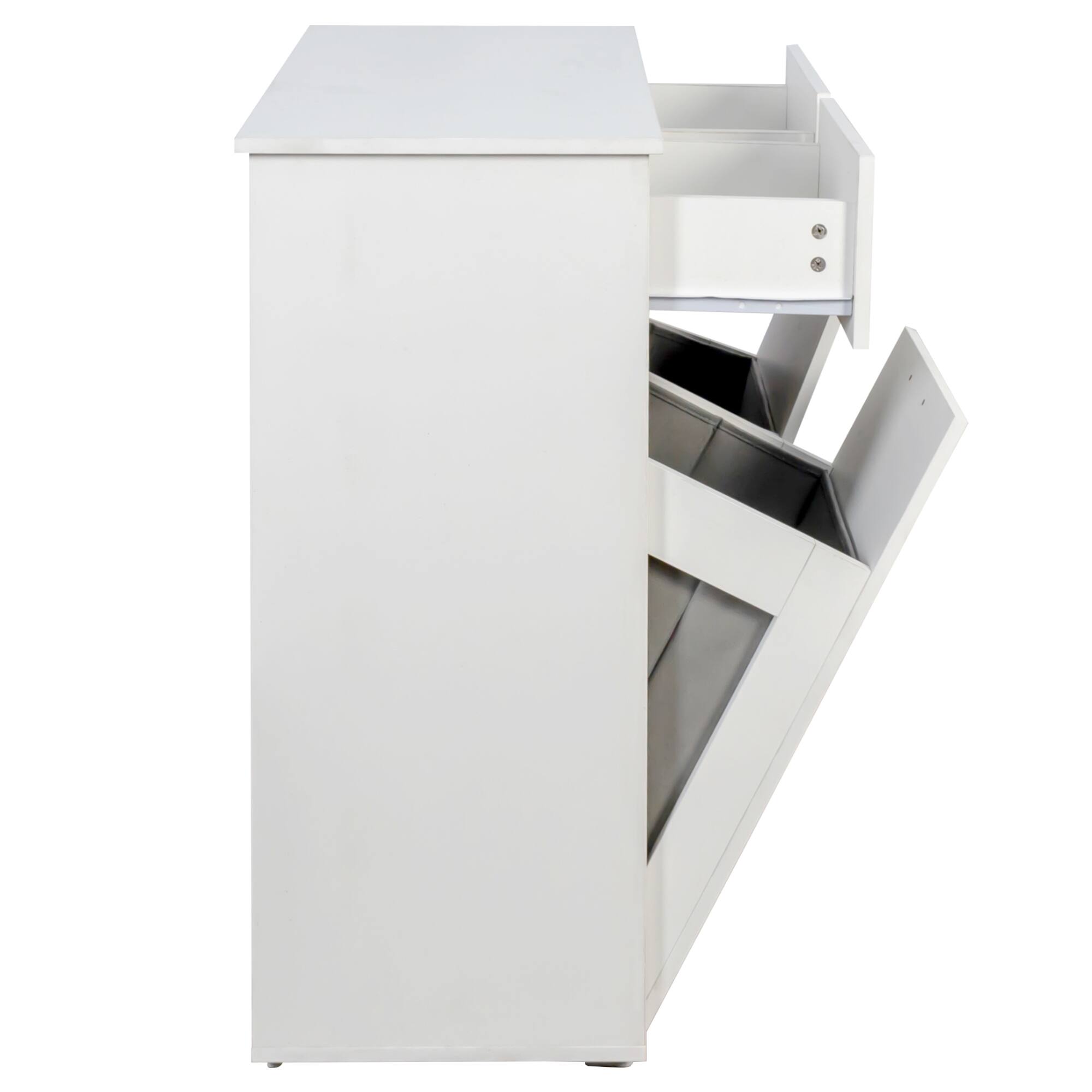 Alt View 4. ELEMENT ACE - Versatile Laundry Storage Cabinet with Removable Baskets and Drawers for Organized Home - White.