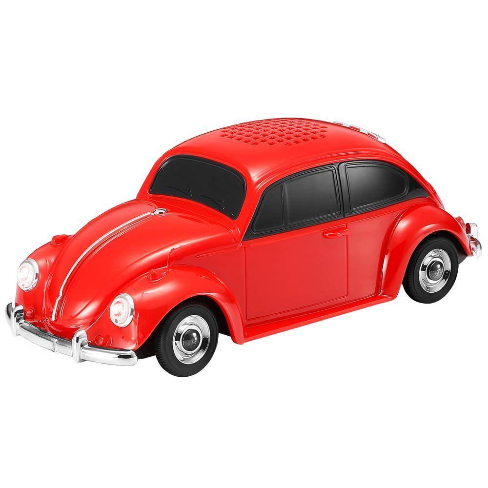 Front. Cedar Assembly - 1960 Retro Car Replica 3-inch Speakers Hands Free Link Built-in Microphone Fm Radio And Led Party Lights ... - Red.