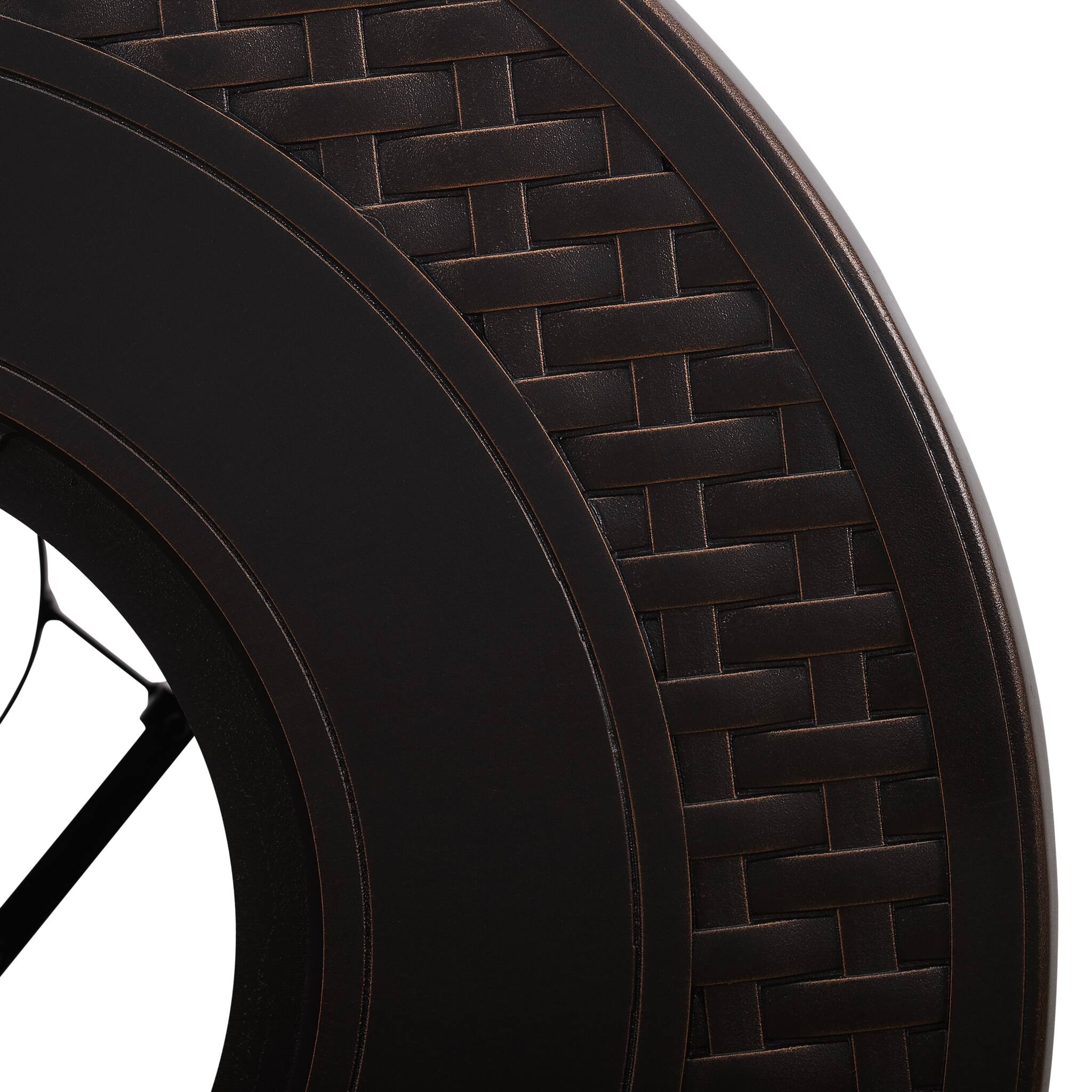 Alt View 14. Fire Sense - Hendricks Round Aluminum LPG Fire Pit - Antique Bronze.