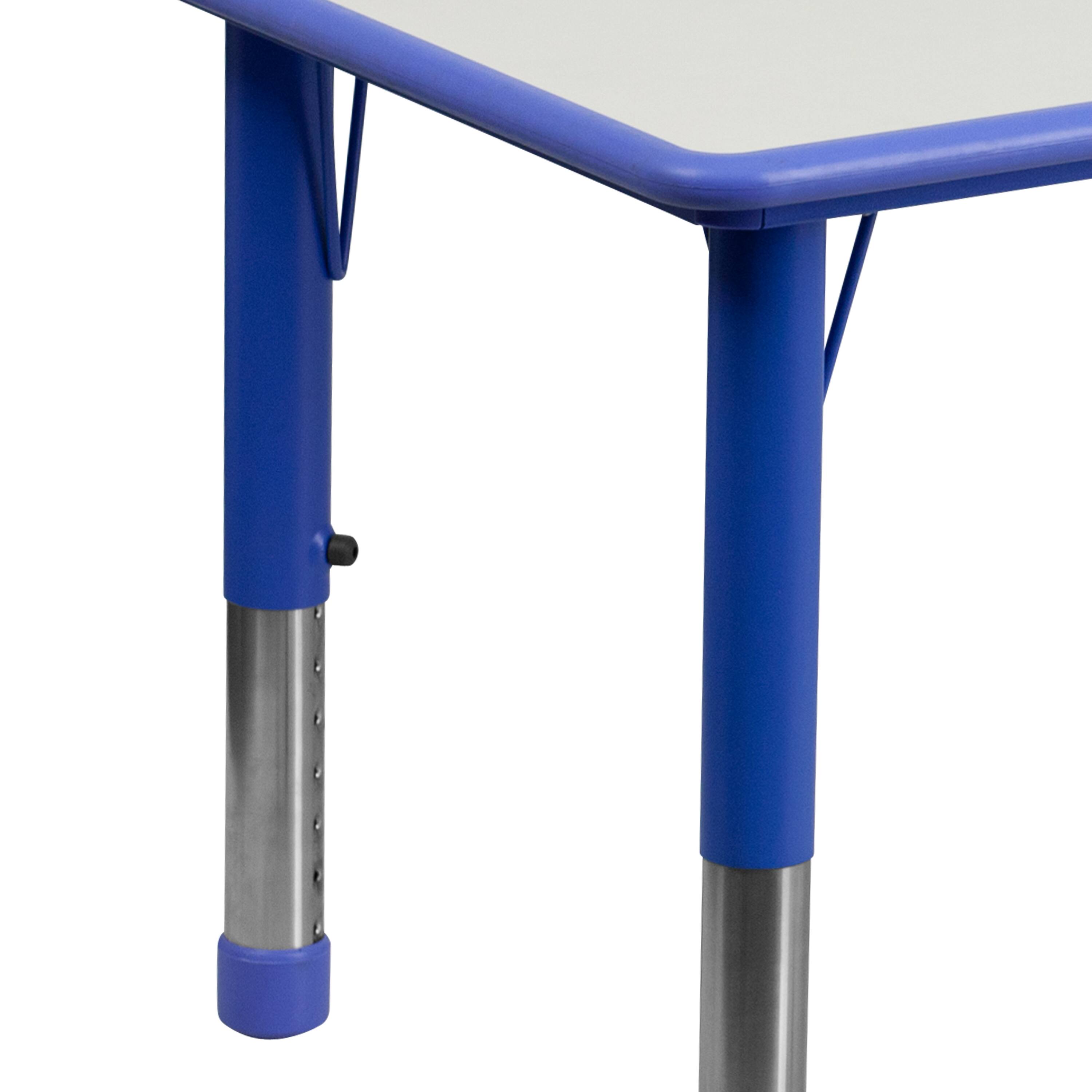 Alt View 16. Alamont Home - Emmy 23.625"W x 47.25"L Rectangular Blue Plastic Activity Table Set with 6 Chairs - Blue.