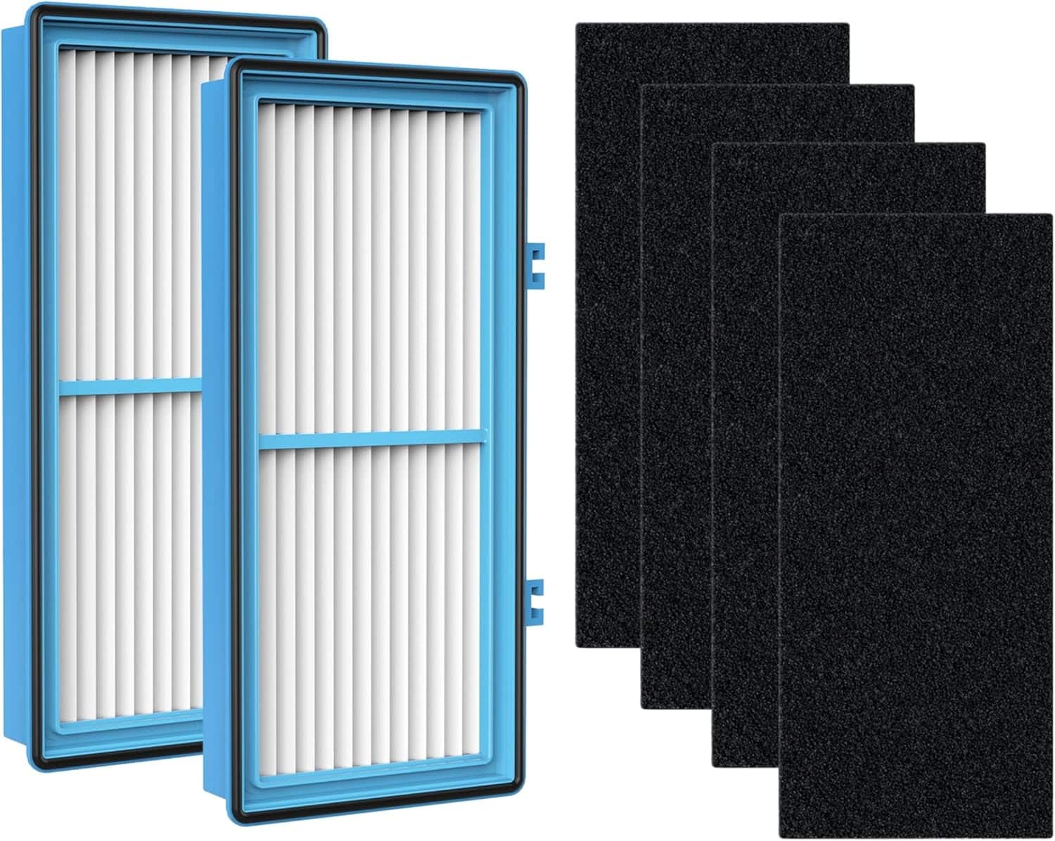 Nispira - HEPA Filter Charcoal Booster Pre Filter for Holmes AER1 Total Air Filter, HAPF30AT for Purifier HAP242-NUC - Blue/ White/ Black
