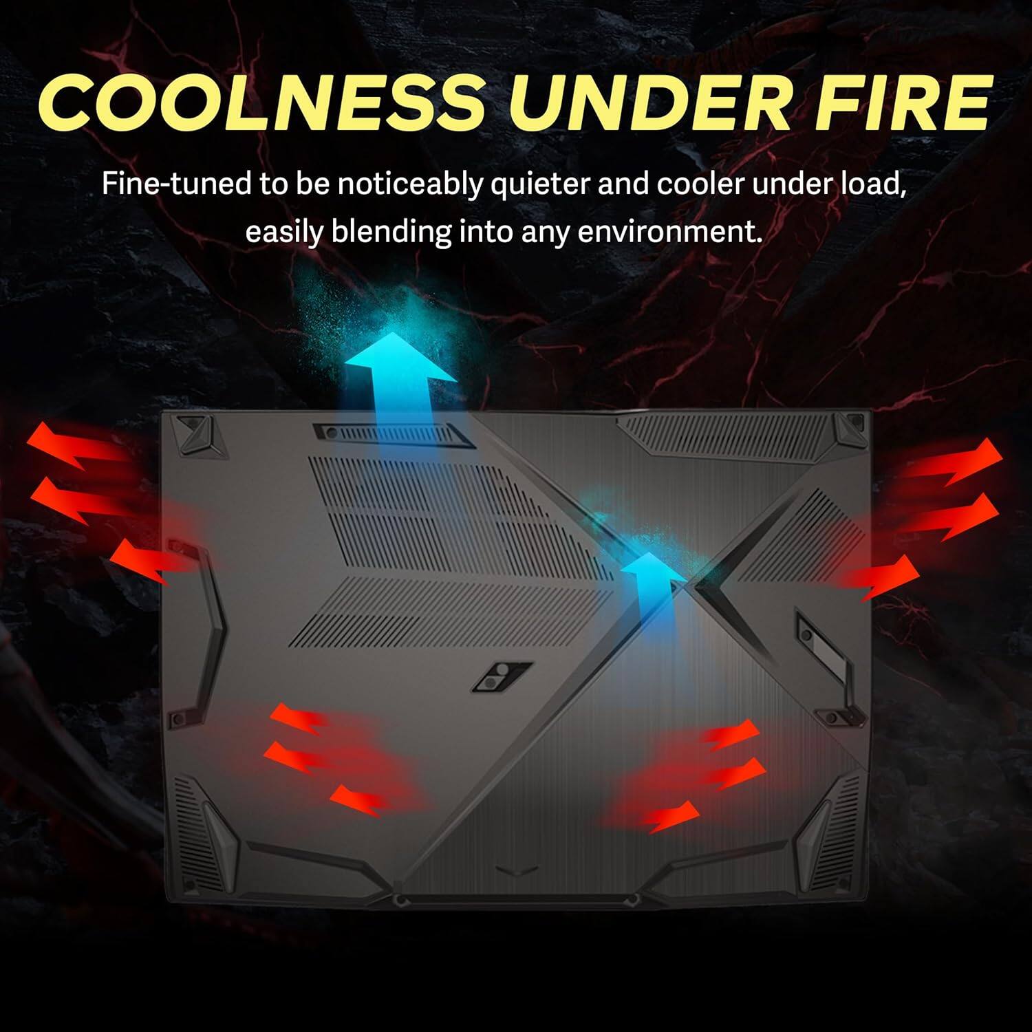 COOLNESS UNDER FIRE

Fine-tuned to be noticeably quieter and cooler under load, easily blending into any environment.