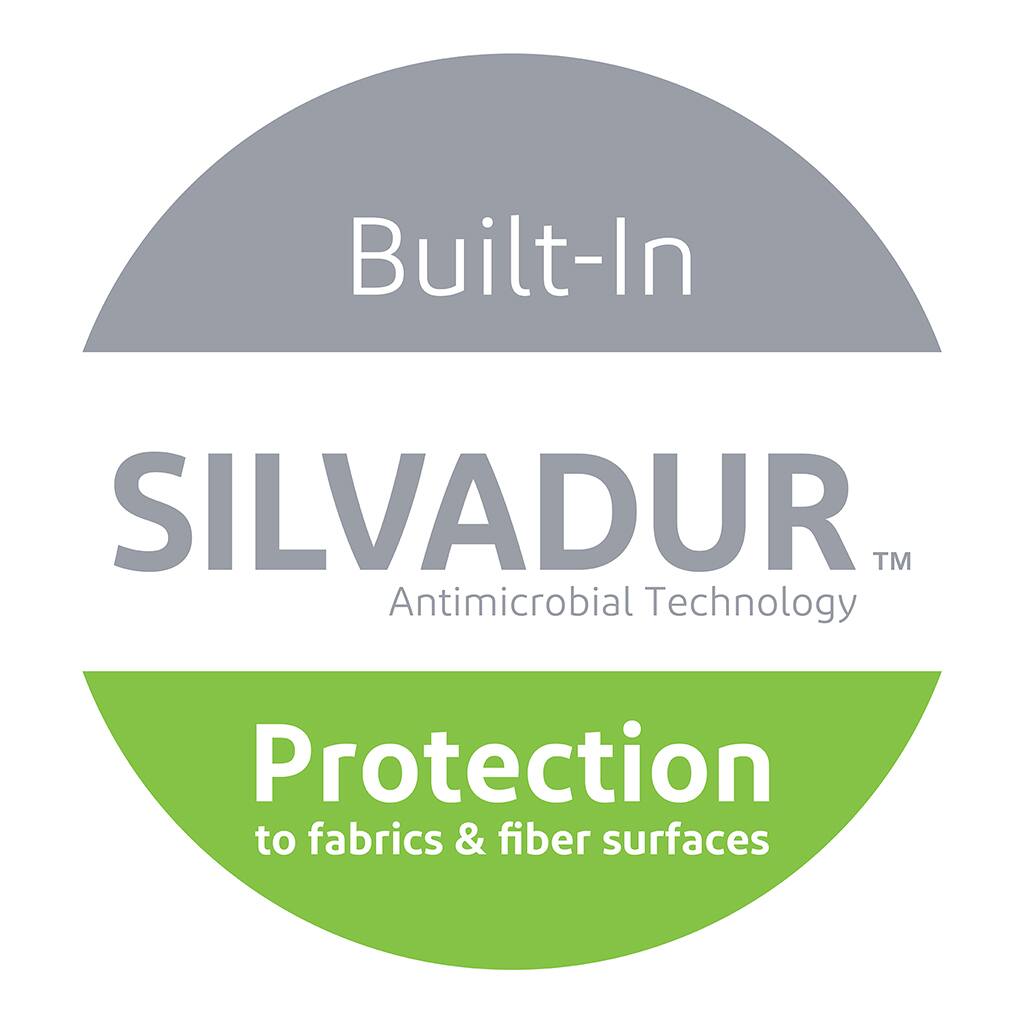 Built-In SILVADUR™ Antimicrobial Technology Protection to fabrics & fiber surfaces