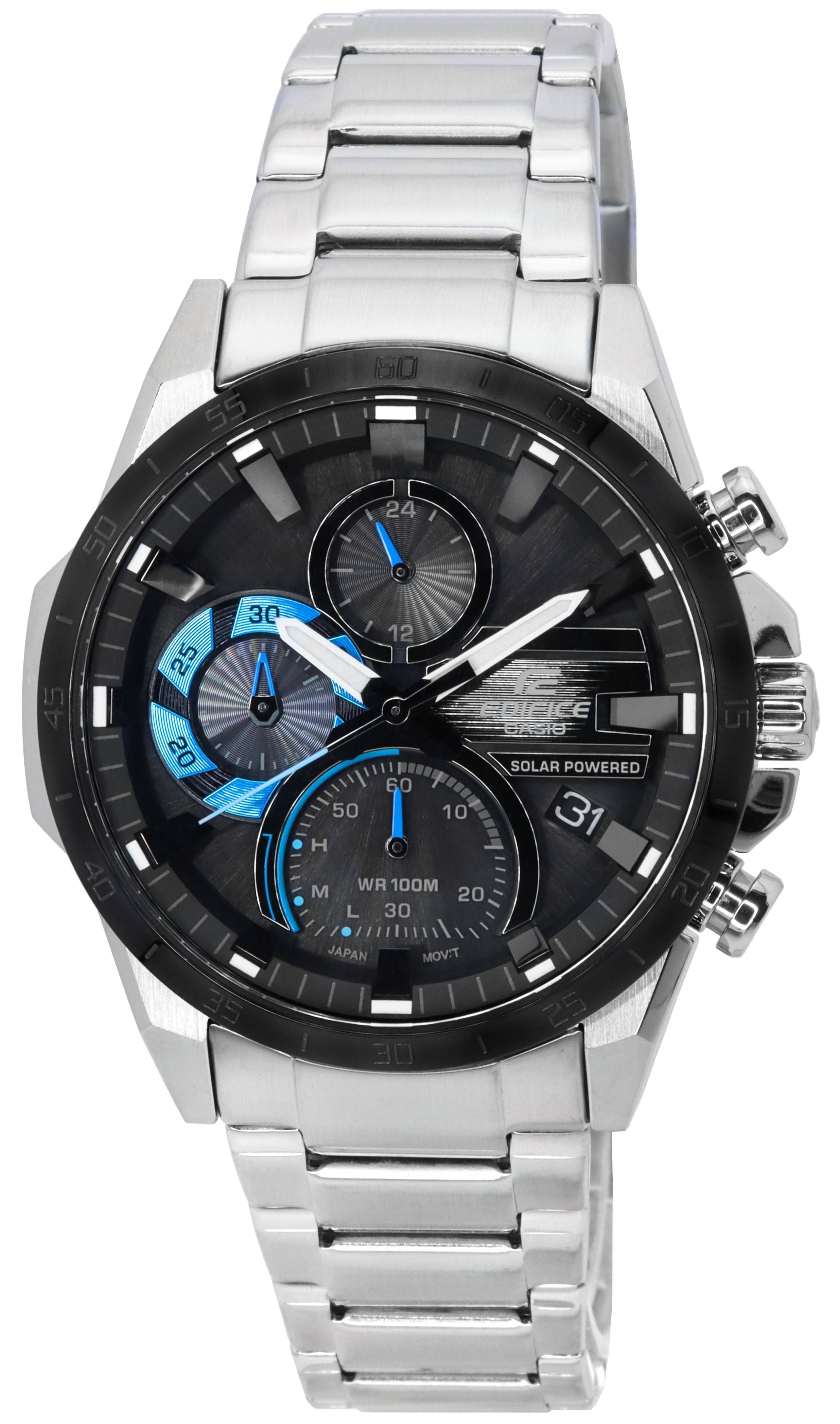 Casio - Edifice Chronograph Analog Solar Powered EQS-940DB-1B EQS940DB-1B 100M Men's Watch - Black/Silver