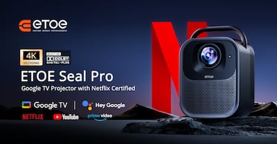 ETOE Seal Pro 1080P Google TV Projector w/ Netflix Certified & 120 ETOE Seal Pro 1080P Google TV Projector w/ Netflix Certified & 120